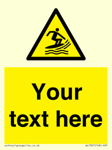 Custom Warning surf craft area